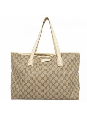 Gucci Tote GG Supreme Beige Brown Ivory Silver